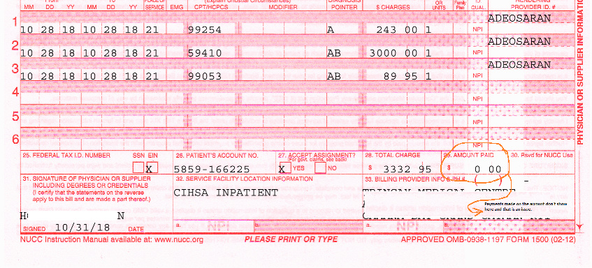 HCFA Code Errors and Resolutions